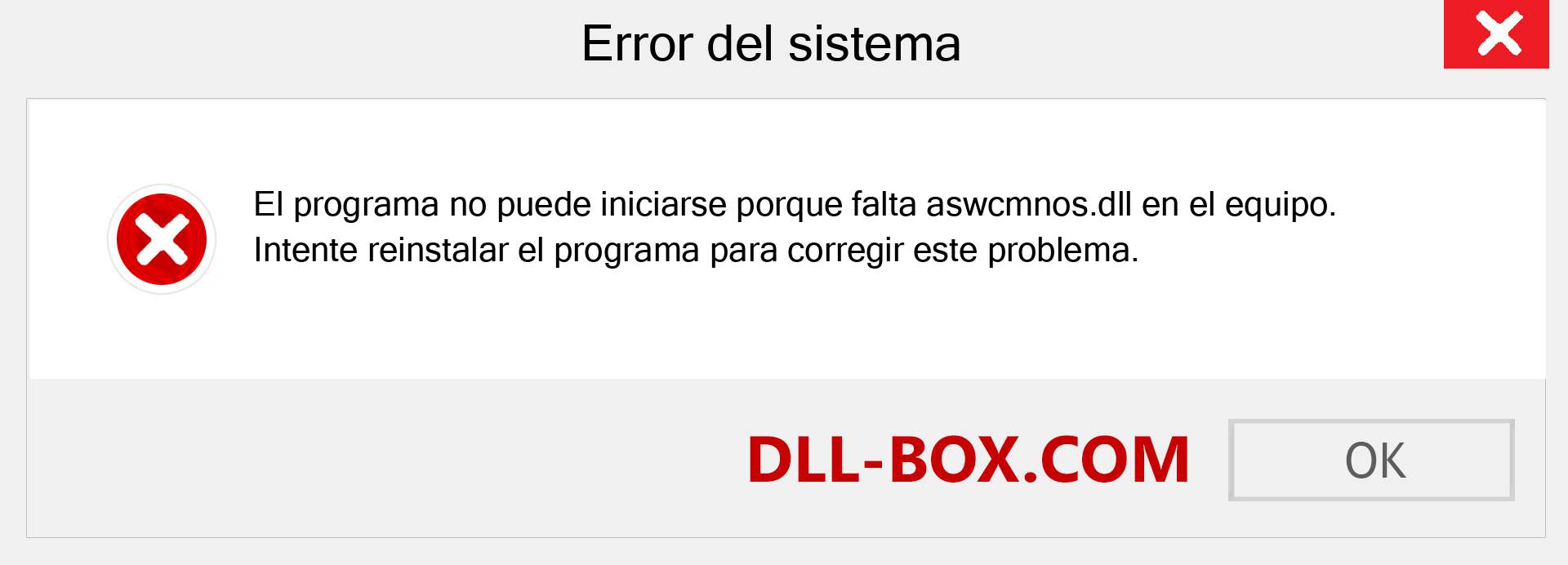 ¿Falta el archivo aswcmnos.dll ?. Descargar para Windows 7, 8, 10 - Corregir aswcmnos dll Missing Error en Windows, fotos, imágenes