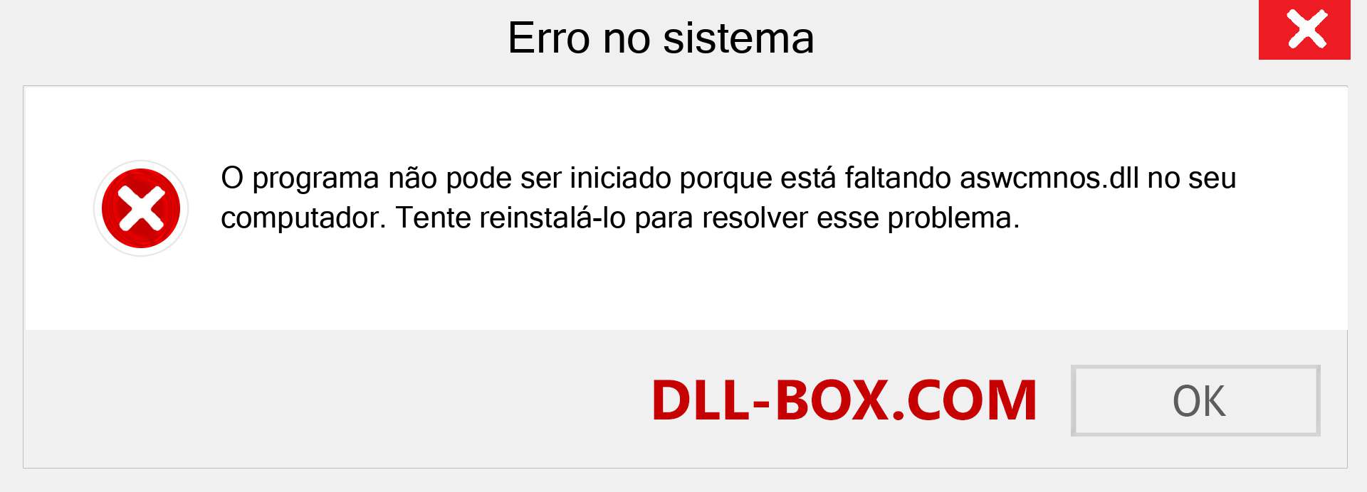 Arquivo aswcmnos.dll ausente ?. Download para Windows 7, 8, 10 - Correção de erro ausente aswcmnos dll no Windows, fotos, imagens